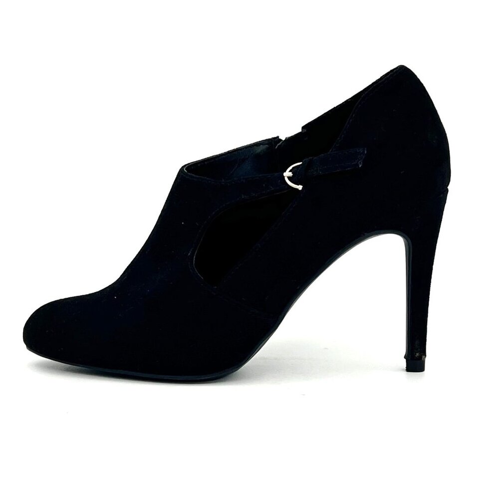 Kelly & Katie Black Chayse Almond Toe Side Cutout High Heels Womens 7M Zippered - Picture 12 of 16